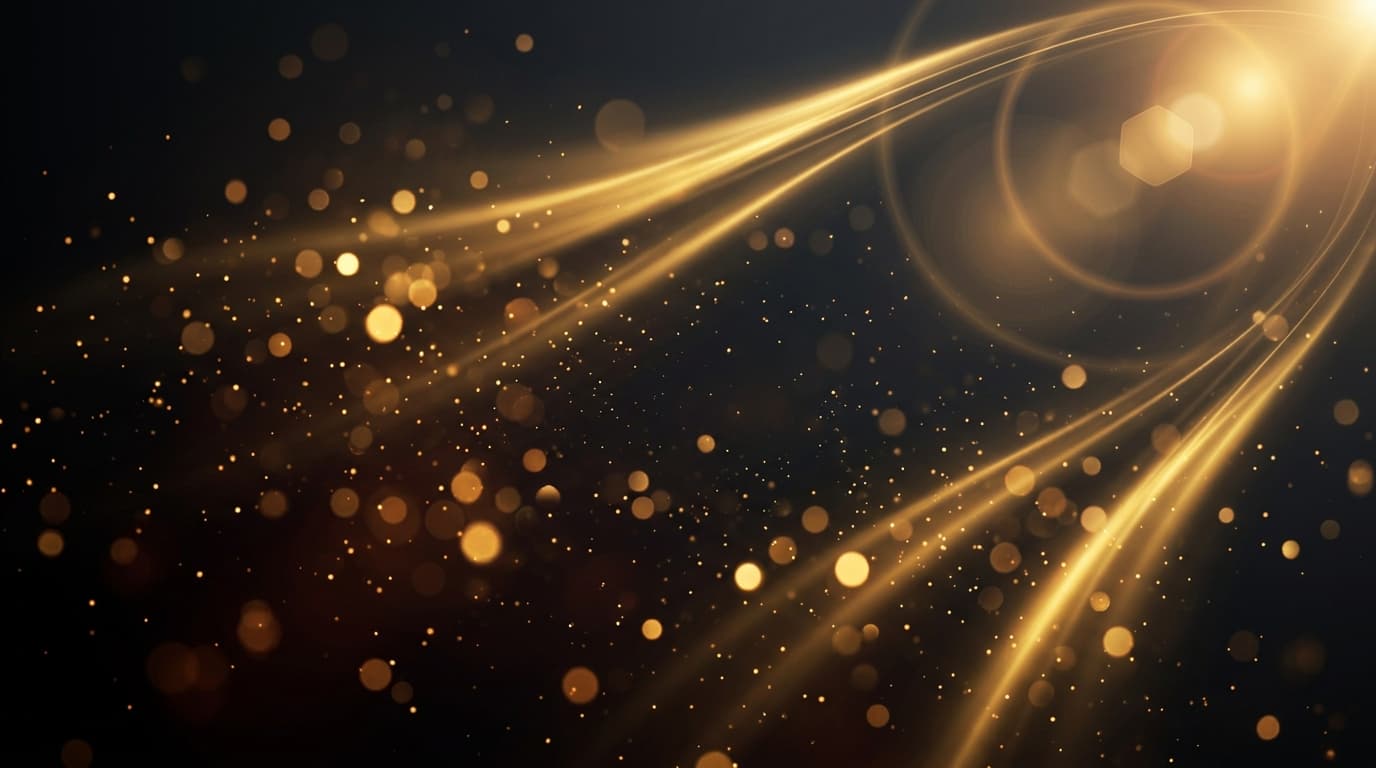 Premium Gold Lens Flare Background